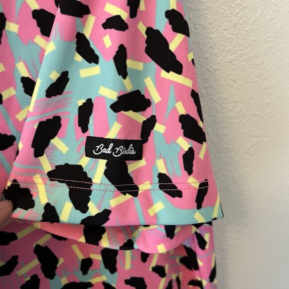 Bad Birdie Men's Polo Shirt Size Medium Short Sleeve Performance Golf 80's Retro - Picture 4 of 13